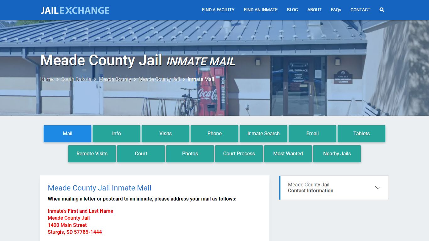 Inmate Mail - Meade County Jail, SD - Jail Exchange